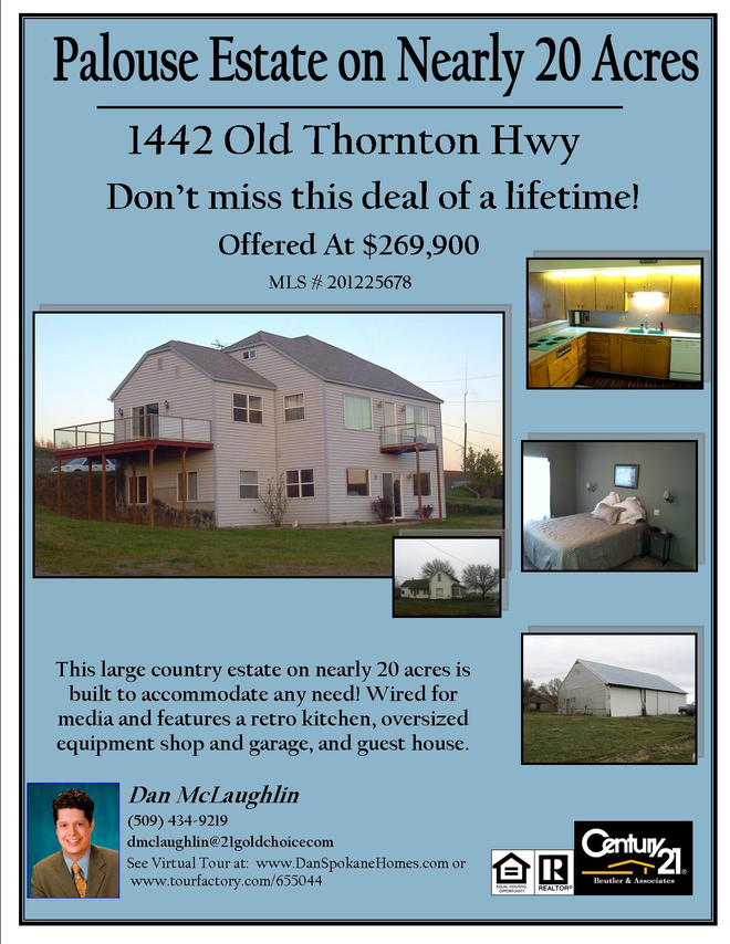 photo 1 of 1442 Old Thornton Hwy, Rosalia, WA 99170